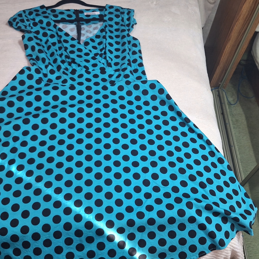 Polka Dot Dress in Blue and Black